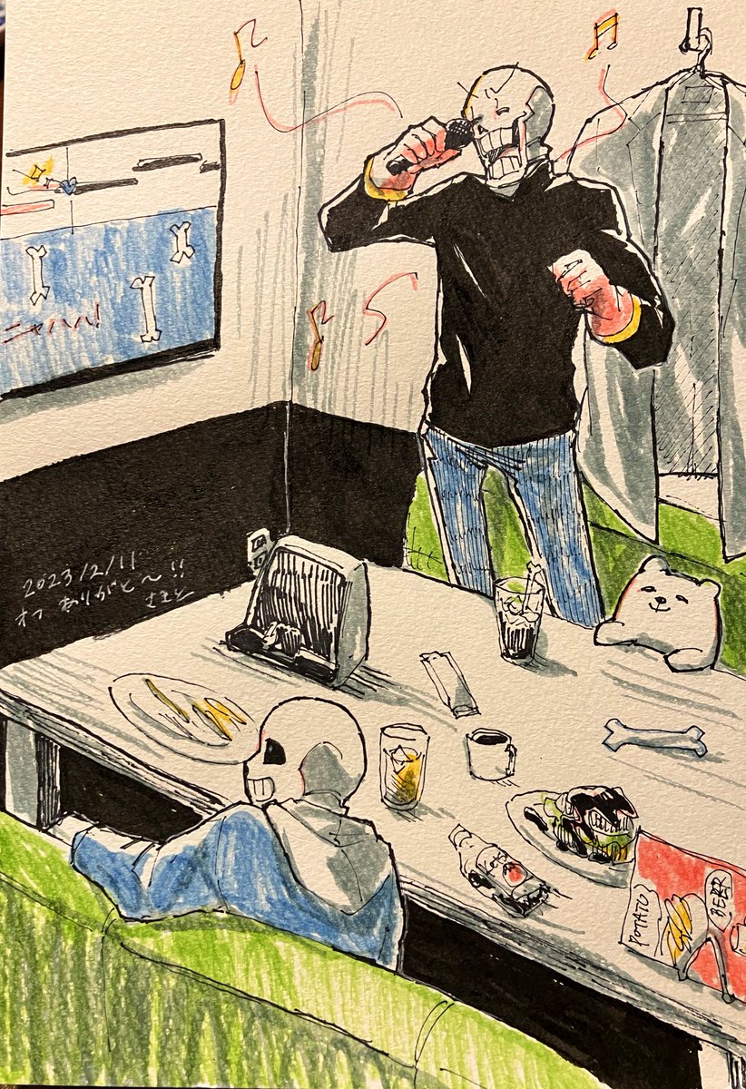 「スケブいっぱい描かせてもらった〜!すごい楽しかった〜!! 」|さきとのイラスト