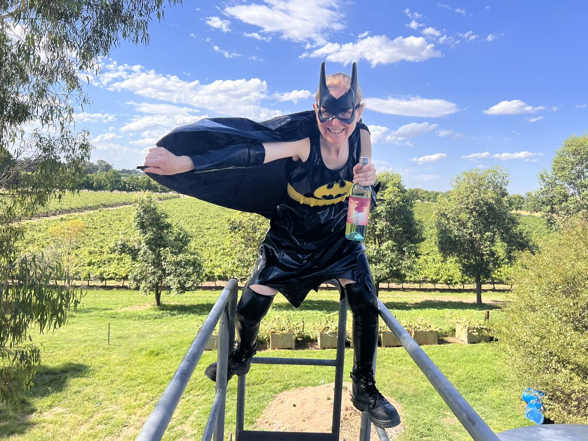 Swinging in from the gargoyles of the mean streets of Rutherglen comes BATGIRL, a fierce survivor &amp; protector of all things Heroic!!
With its grapey sweetness &amp; subtle spritz, my Hero Moscato is sure to bring photographic memory, martial arts skills, &amp; superior gymnastic ability!