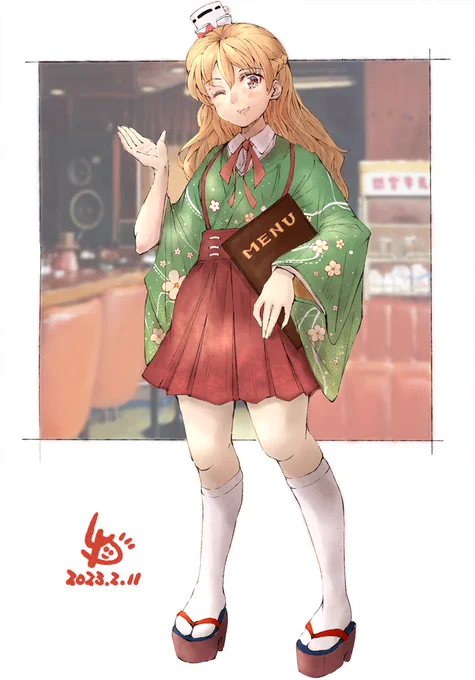 またまたこっそり作成していたSkebのご依頼絵納品完了しました!(∩'∀`)∩こちらも間宮さんのところでバイト中のザラちゃんです!順調に間宮さんのところの従業員も増えてきましたね!wそれではこの度はご依頼ありがとうございました!#艦これ #ザラ 
