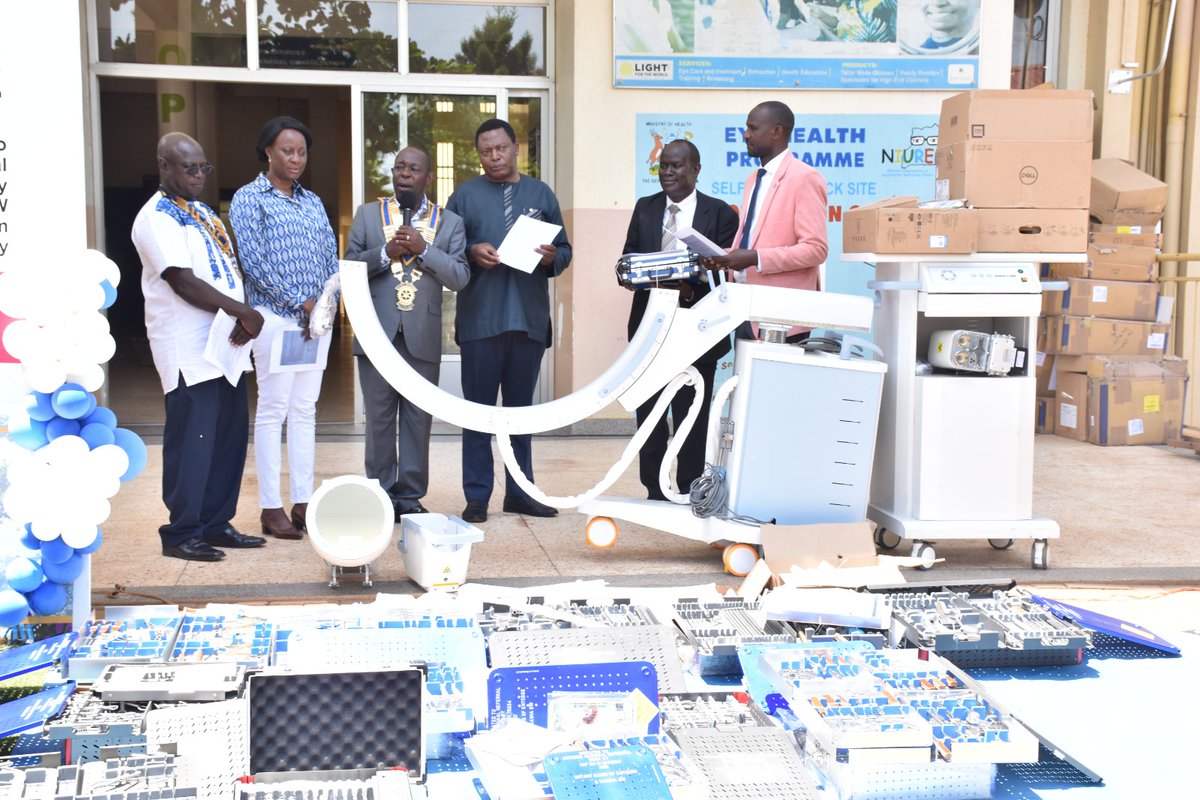 UgandaCAA's tweet photo. The Rotary Foundation through the Rotary Club of Entebbe and Rotary District 9214 in conjunction with Uganda Civil Aviation Authority handed over Orthopeadic Equipment to Entebbe Regional Referral Hospital at a function presided over by District Governor, Peace Taremwa today. https://t.co/lCdJmy6sZm