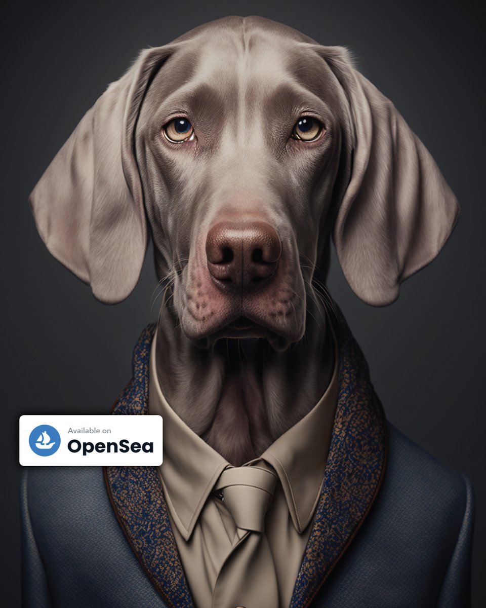 CCClub_NFTs's tweet photo. Meet Ludwig, the regal and handsome #Weimaraner! Own this high-resolution NFT and enjoy Ludwig's beauty whenever you want!

#doglovers #NFTs #NFT #CryptoArt #NFTCommunity #DogsofTwitter #nftcollectors #NFTsales #NFTCollection #Dog #dogsarefamily 
#CanineCoutureClub https://t.co/iab2rVQx2Q