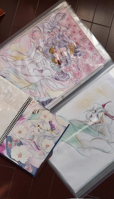 私事ですが、作品、ファイルにまとめてみました 今までスケブのままだったので、人に見せる時「あ～～～それは見ないでぇー」とかがあった