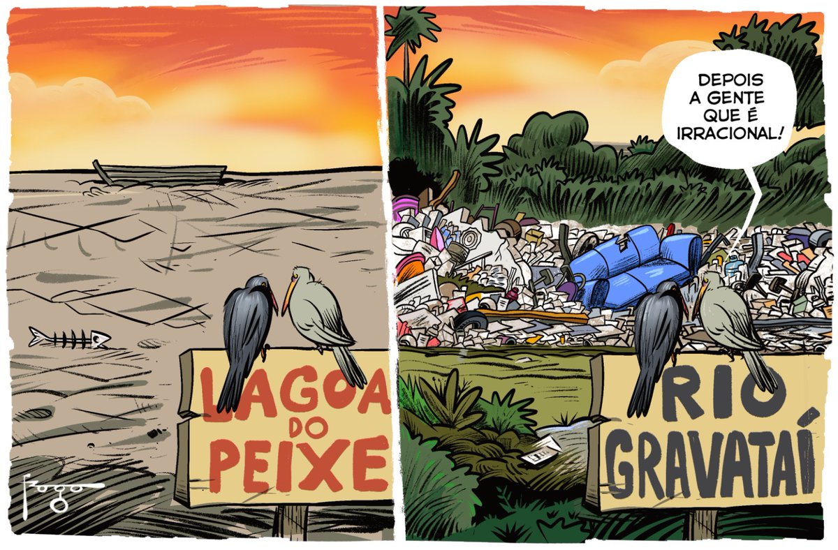 fragadesenhos's tweet photo. Charge deste sábado, publicada em GZH e Zero Hora.
#charge #desenhodeimprensa #fragadesenhos #humor #estiagem #poluição
#lagoadopeixe #riogravataí #rsmelhoremtudo #lixo https://t.co/K33cqEPIda