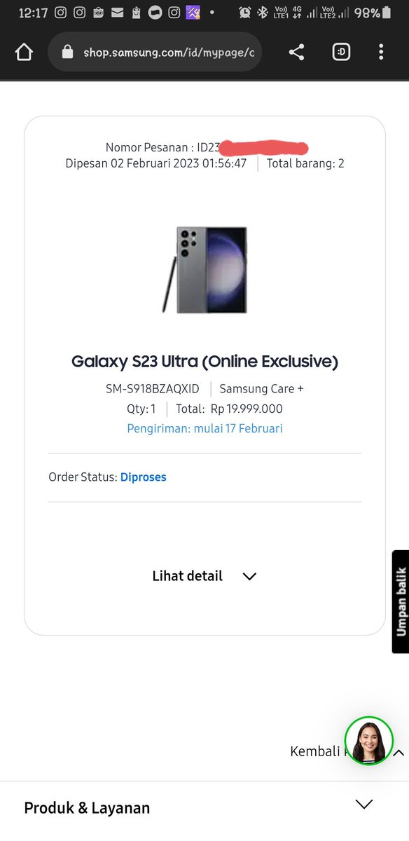 abankzerik's tweet photo. Hi @samsungID .. Apakah ada kemungkinan utk pemesanan preorder S23 Ultra dr website batch pertama itu bisa lebih cepat dr tgl pengiriman yg dijadwalkan? https://t.co/ZDwSY6VveC