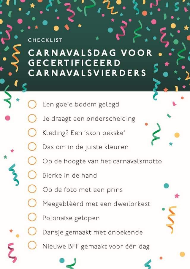 Checklist Carnavalsdag!

Kom in de stemming en luister gezellig mee: radioschuimkoppen.nl 

#fijnfisjenie #carnaval2023 #checklist