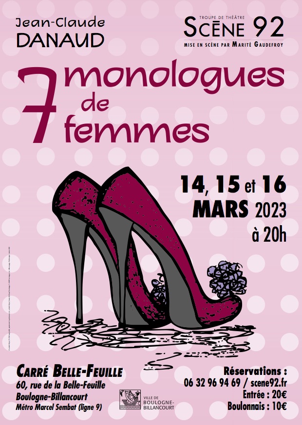La troupe de théâtre 𝐒𝐜𝐞̀𝐧𝐞 𝟗𝟐 se produira au #carrébellefeuille pour leur spectacle '7 monologues de femmes' 👠

📆 Du mardi 14 au jeudi 16 mars à 20h
📌 Carré Belle-Feuille #boulognebillancourt 
🔗 otbb.org/carre-belle-fe…