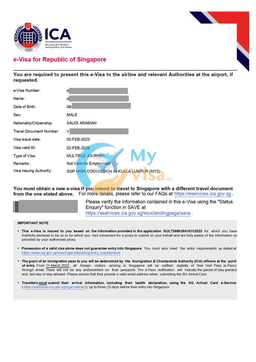 MyVisa_Services's tweet photo. Mission accomplished! Our team at My Visa Sdn Bhd has just secured 3 successful Singapore visas for our clients! Let us help you turn your travel dreams into reality. 

🌐 https://t.co/m1rRozs4mh 

#SingaporeVisa #Success #MyVisaSdnBhd #TravelAgency #ClientSatisfaction #Expertise https://t.co/UG8IeFOzpN