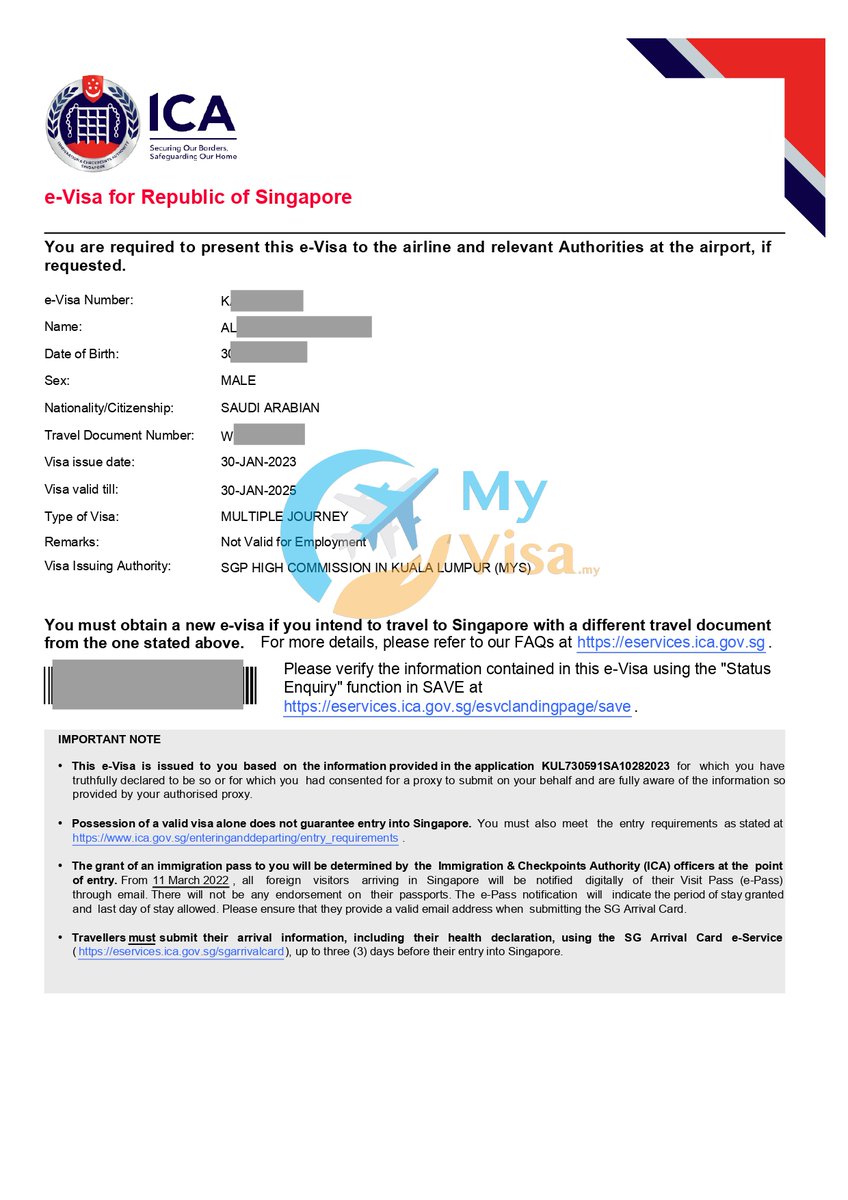 MyVisa_Services's tweet photo. Mission accomplished! Our team at My Visa Sdn Bhd has just secured 3 successful Singapore visas for our clients! Let us help you turn your travel dreams into reality. 

🌐 https://t.co/m1rRozs4mh 

#SingaporeVisa #Success #MyVisaSdnBhd #TravelAgency #ClientSatisfaction #Expertise https://t.co/UG8IeFOzpN