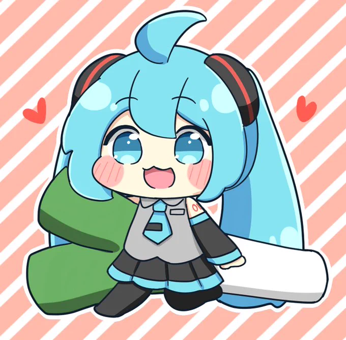ちびミクさん with おネギ 