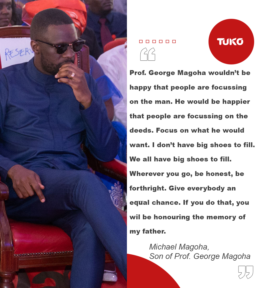 Tuko_co_ke's tweet photo. "Honour my father by giving everybody an equal chance," Prof. Magoha's son, Michael, urges mourners at his father's burial ceremony.
#tukonews #Magoha #Kenya #Siaya https://t.co/gy0MbZjPkQ
