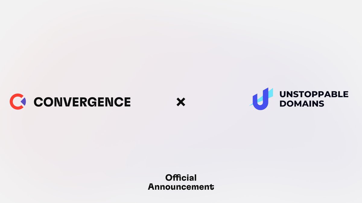 👋Greetings Convergers 🤝We are thrilled to announce Convergence Finance has teamed up with Unstoppable Domains 🤩Connect to our dApp with your Unstoppable Domain 🔮We believe Web3 domains are the future of digital identity Grab your Unstoppable Domain ➡️ bit.ly/3XwhzIY