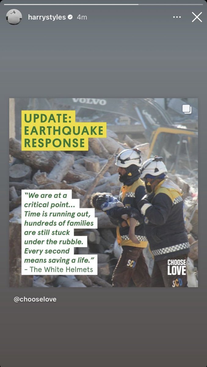 Harry via Instagram Story 🖤

Donate here: donate.chooselove.org/campaigns/emer…