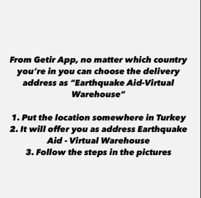 kazuhapictures's tweet photo. there's also an app called ‘getir’ which you can directly buy food for the people in the affected areas. really easy way to help https://t.co/Q6SEFsf5Bw