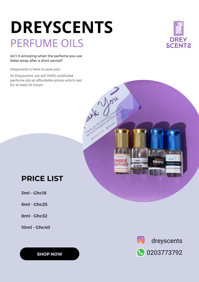 theaudreyzunuoh's tweet photo. Hi guyss
I sell perfume oils, they smell really good!
Kindly dm to purchase
Please rt🙏🏼 https://t.co/JFTjPME7Ym