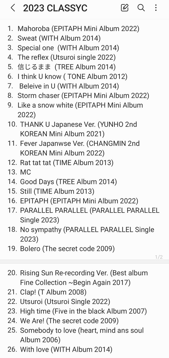 loveyunhosama's tweet photo. #東方神起
#東方神起LIVEツアー2023 
#WEARET
Set list ❤️‍🔥❤️‍🔥❤️‍🔥 https://t.co/yrUuD0q2Cu
