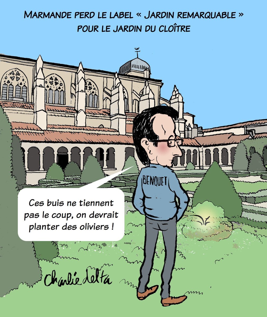 Dessin du jour dans @SO_47 @sudouest #Marmande #pyraledubuis #jardinremarquable