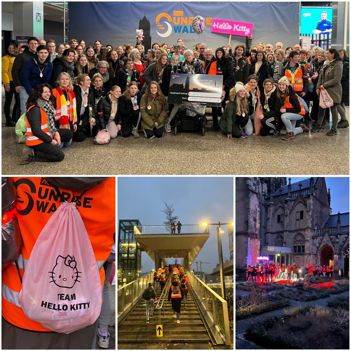 Met een gezellige, mooie, emotionele wandeling door Utrecht hebben we vannacht als team ruim 35.000 en met alle deelnemers ruim 700.000 euro opgehaald voor onderzoek naar ALS. Dank aan alle donateurs. #alssunrisewalk #hellokitty