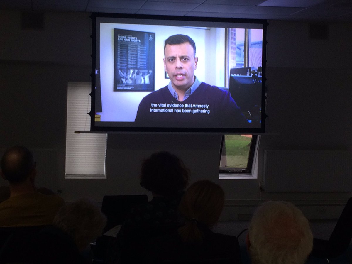 AmnestyBville's tweet photo. @sachadeshmukh speaking about the potential of the UK to influence change around the world. And, of course the threat to our rights coming from the UK Gov itself; protections the UK helped create! #UniversalRightsLocalAction @amnesty @AmnestyUK https://t.co/x98asBgqfC