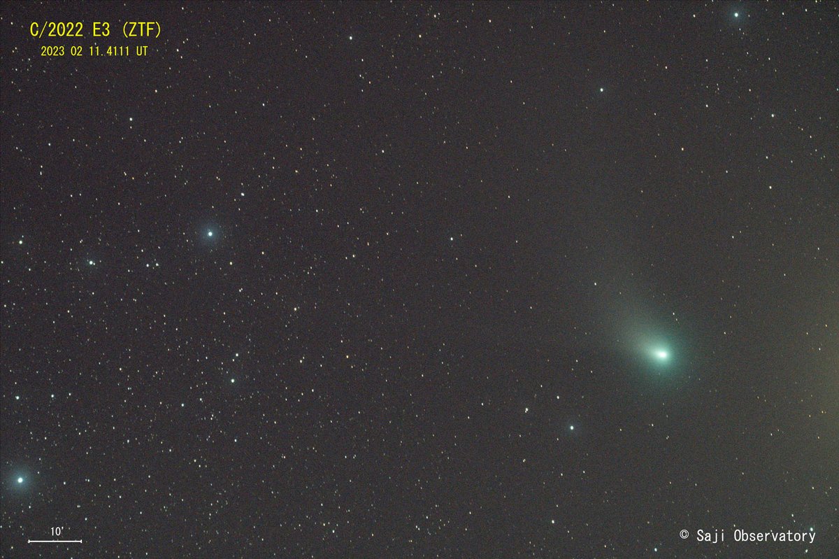 今夜は曇りでしたが、18時半頃から20分ほど結構晴れて、#ZTF彗星 を何とかゲットしました。火星と並んでいる様子も撮りたかったんですが、すぐに雲に覆われました。#さじアストロパーク #星取県 #鳥取市 #cometZTF