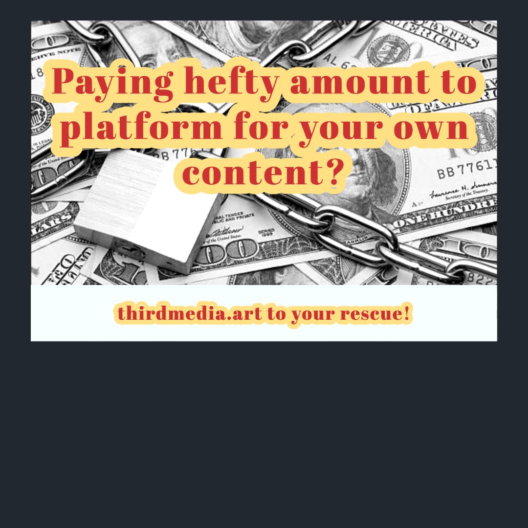 Does it feel bad when you create your content putting in tremendous effort and the platform just takes away 30% (can even be 50%) of your revenue? Give thirdmedia.art a chance! #content #contentcreation #creator #creators #creatoreconomy #creatorplatform <a href="/tezos/">Tezos</a> <a href="/TzApac/">TZ APAC</a>