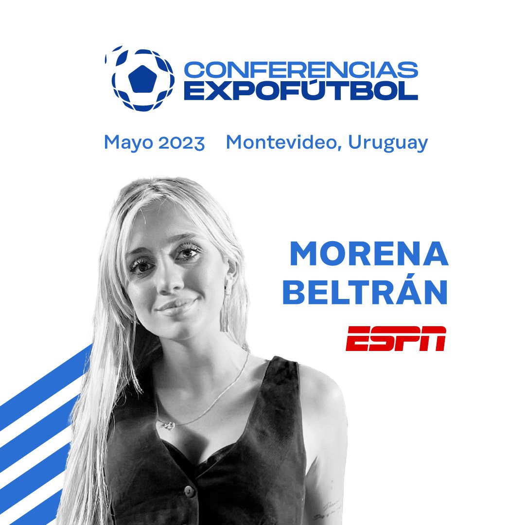 La primera confirmada llega desde 🇦🇷 y es nada más y nada menos que <a href="/morenabeltran10/">More Beltrán⭐️⭐️⭐️</a> 🔥⚽️
#Mayo #Montevideo 
expofutbol.com.uy