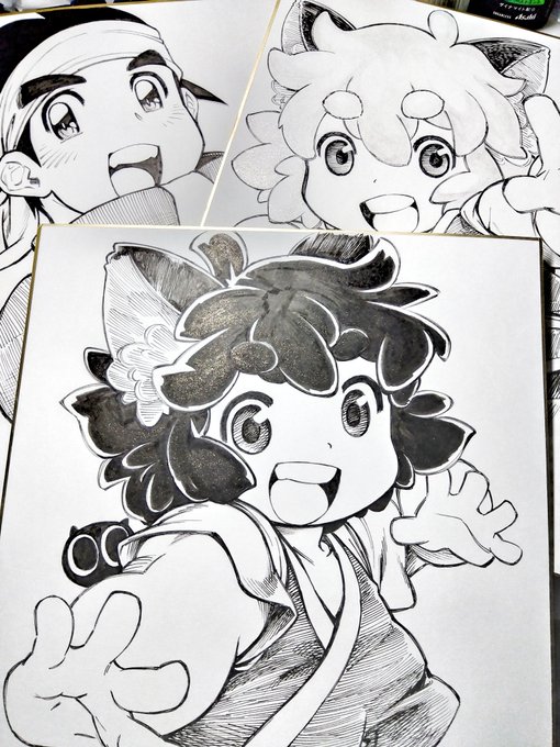 全くの新味が無いのも凹みますので描き下ろしモノクロ色紙を3枚ご用意出来ました。
描きたい子を描いたのでタイジュはともかく脈絡なく小黑が2種あります。
ご興味おありの方は当日よろしくお願いいたします🙏 