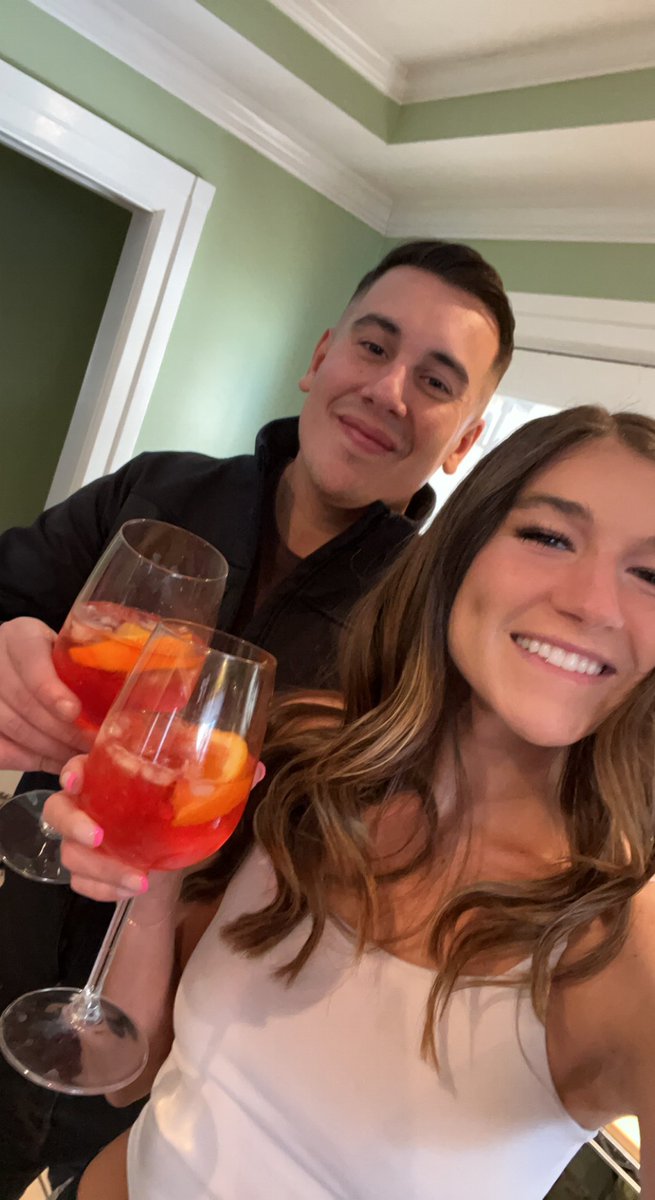 daphh_b's tweet photo. @bertkreischer Hey Bert! We listened to the most recent 2 Bears and were inspired by you to make Campari Spritz’s. 10/10 cheers 🍻   @gatorhunterG https://t.co/zNVmU2INRw