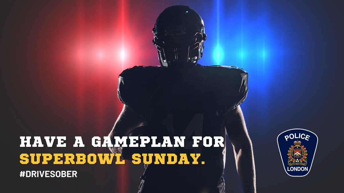 Make your night a touchdown-don’t drink and drive!🏈While Superbowl Sunday is an exciting time for football fans (or those who just love the halftime show), plan ahead to stay the night or arrange a safe ride home. 👮 Stay safe this weekend, #LdnOnt! #SBLVI