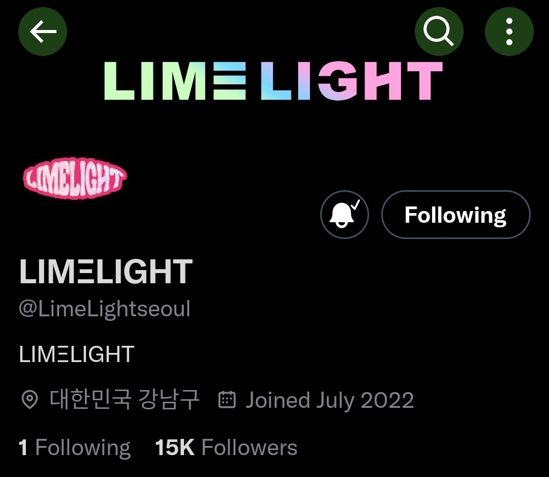 limelightchart's tweet image. .@Limelightseoul has reached 15K followers on Twitter! 

#라임라잇 #ライムライト #LIMELIGHT