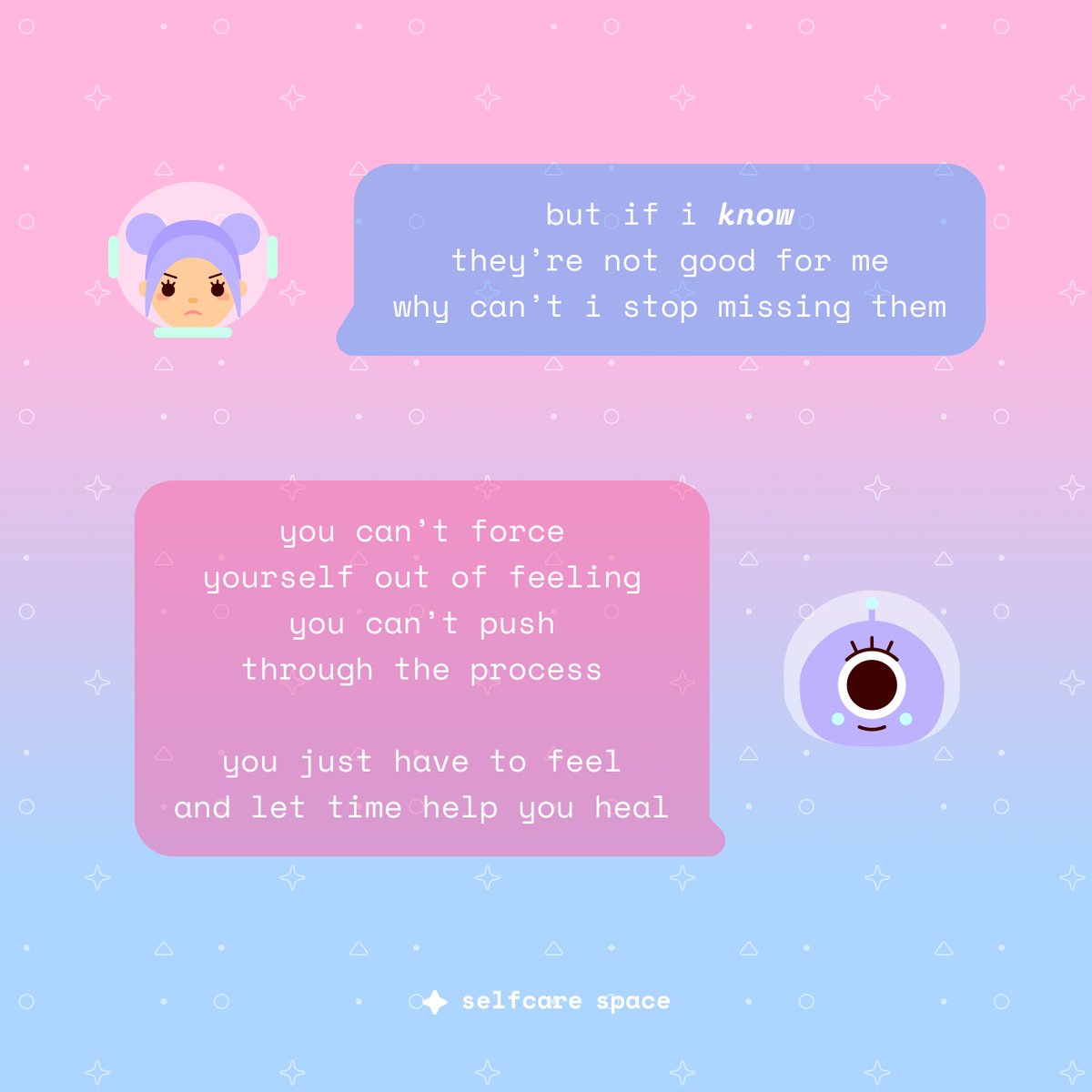 selfcarespaceco's tweet photo. i still miss you and you're not good for me. the power of "and" versus "but." 🥹 part 2 of 2.

#mentalhealth #selfcare #imissyou #relationships #breakups #lonely #vday #vday2023 #valetinesday #valetinesday2023 https://t.co/omZq2qcmcR