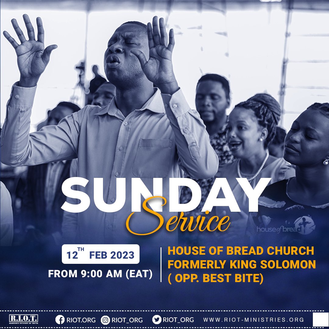 RIOT_Org's tweet photo. Welcome to House of Bread Church, a house that values and treasures God's Presence.
We meet again tomorrow, 9 am sharp, to seek after Him.
Come Hungry, come wanting.
Don't miss.
#JehovahLimitless #IsaacMallonga #JustRunwithit #HouseofBreadChurch #YearofDominion https://t.co/9hcdxgQsKq