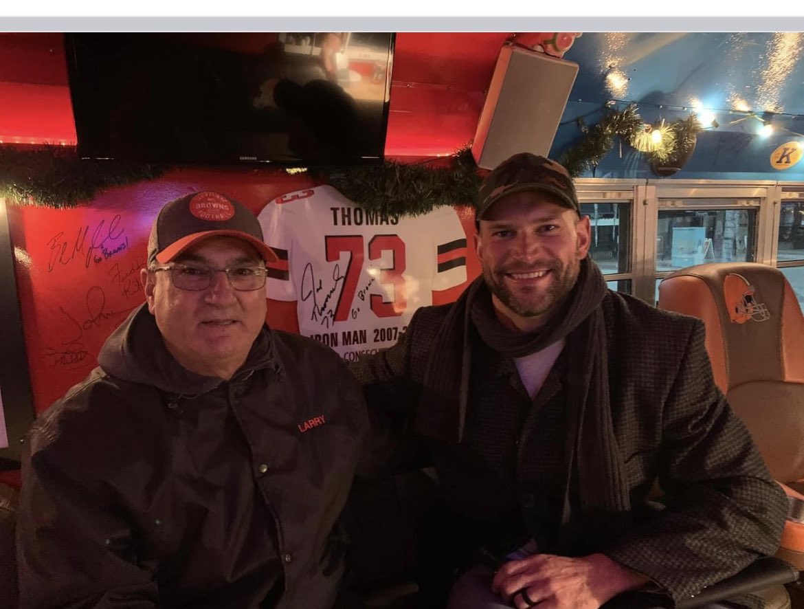 laurello's tweet photo. @joethomas73 Joe Thomas it was your loyalty for Cleveland and the Browns that set the tone for all of us Browns Fans during the years.

All that being said I would like to offer my bus that you signed a few years ago as you ride this August in Canton Ohio! https://t.co/Q78iLhaQiL