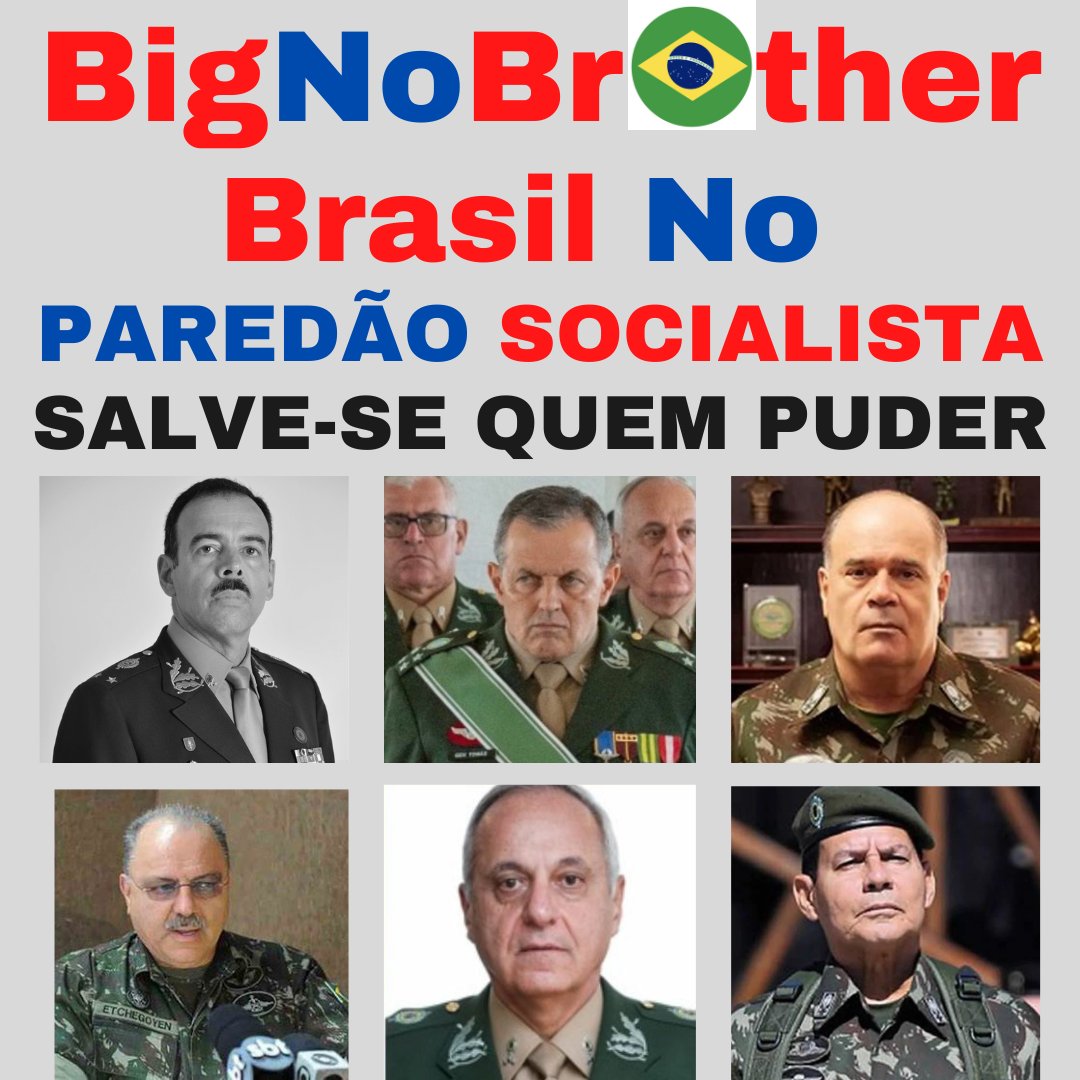 Distopia1984BR's tweet photo. BRASIL NO PAREDÃO SOCIALISTA...
#BolsonaroOrgulhoDoBrasil #bolsonarotemrazao #BOLSONARO #deuspatriafamilialiberdade #ExercitoBrasileiro #exercitotraiuseupovo #DIREITAforteUNIDA #DireitaLivreSDV #brasilnasruas #BRASILIANSPRING #ffaatraidorasdapatria #FFAA #CPIdo8deJaneiro https://t.co/dbq9uGtxQ0