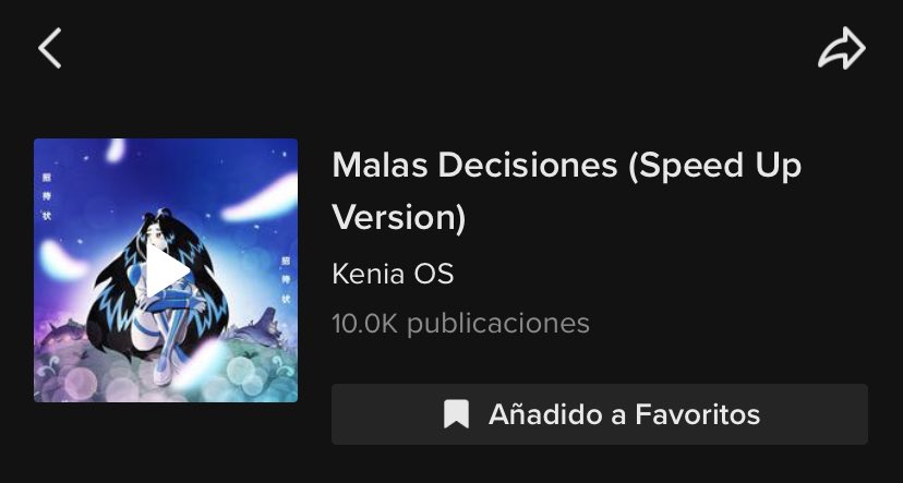 Malas Decisiones (Speed Up Version) ha superado los 10K videos en TikTok.