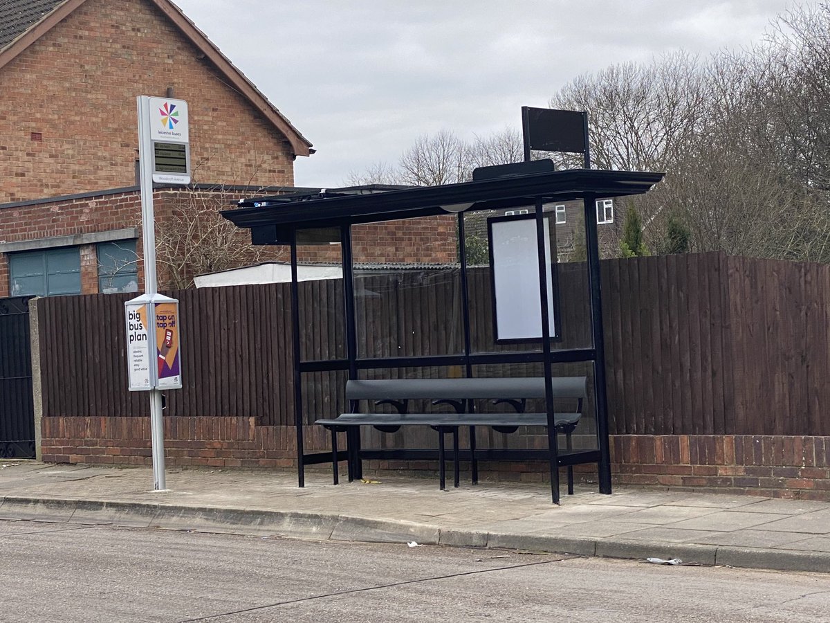 GeoffWhittle3's tweet photo. Delighted to see we now have posh new shelters with real time bus information in #WestKnighton at #Lamborne Road and #Aberdale Road. https://t.co/3L3IQWxalV
