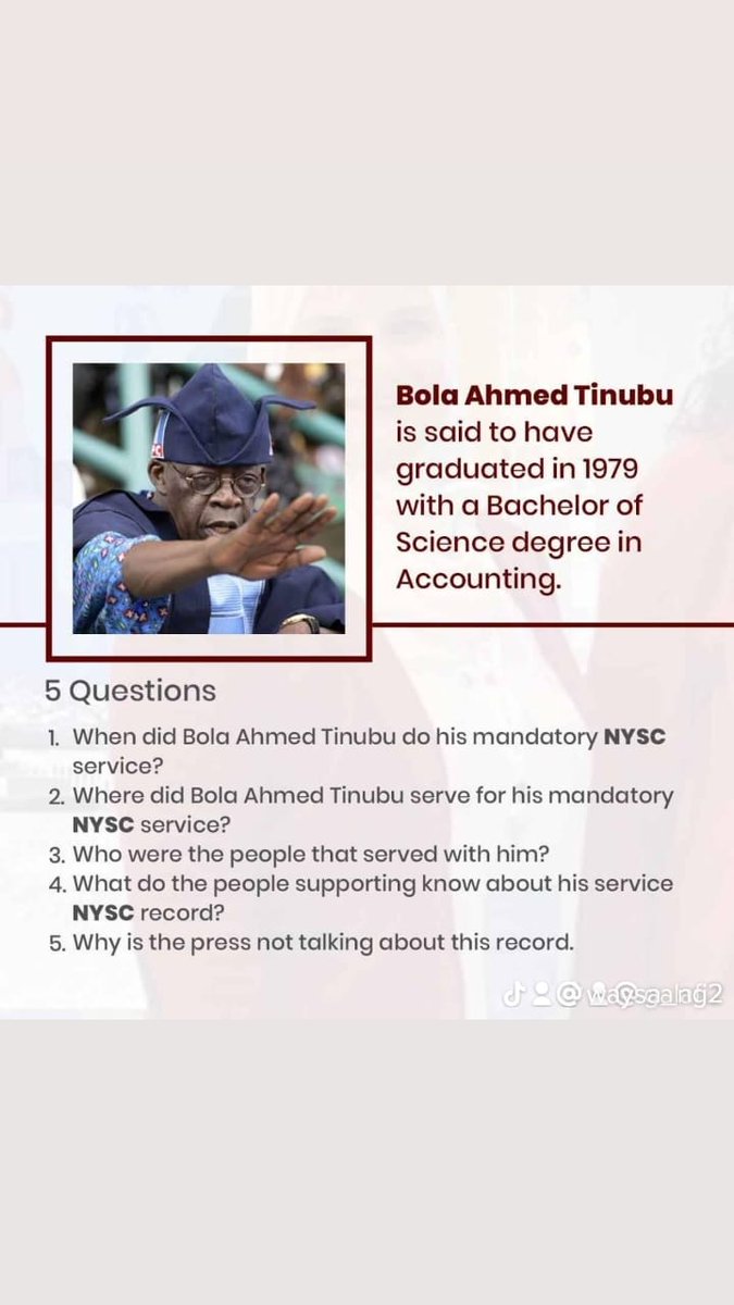 sirdanladi's tweet photo. Who is Tinibu truly? Anything about this man is surrounded by doubt .
#WeNeedAnswer #NYCN https://t.co/3moand9MFM