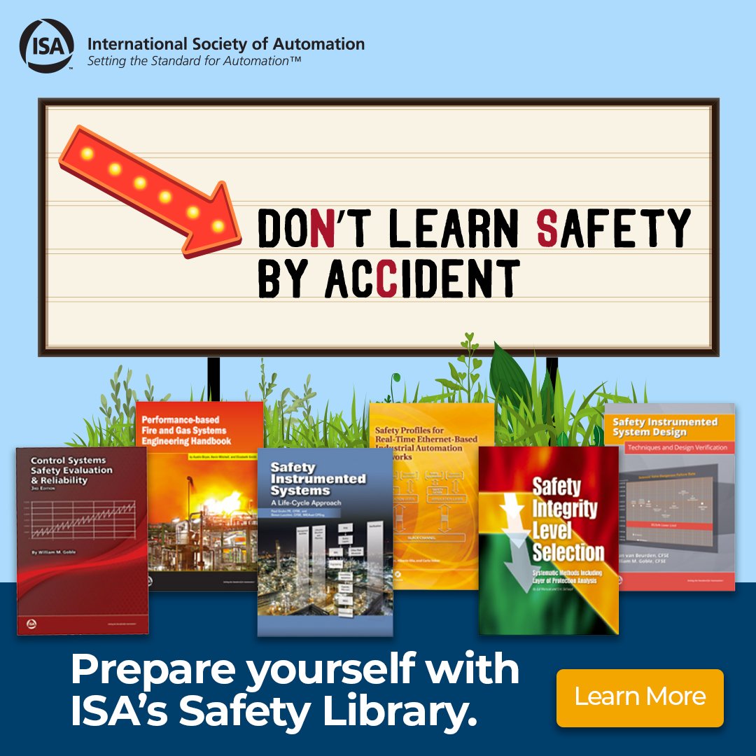 Identify and mitigate safety hazards in industrial environments with the ISA Safety Book Collection. ✔️

Check out the series at the link below!

isa.org/products/safet…