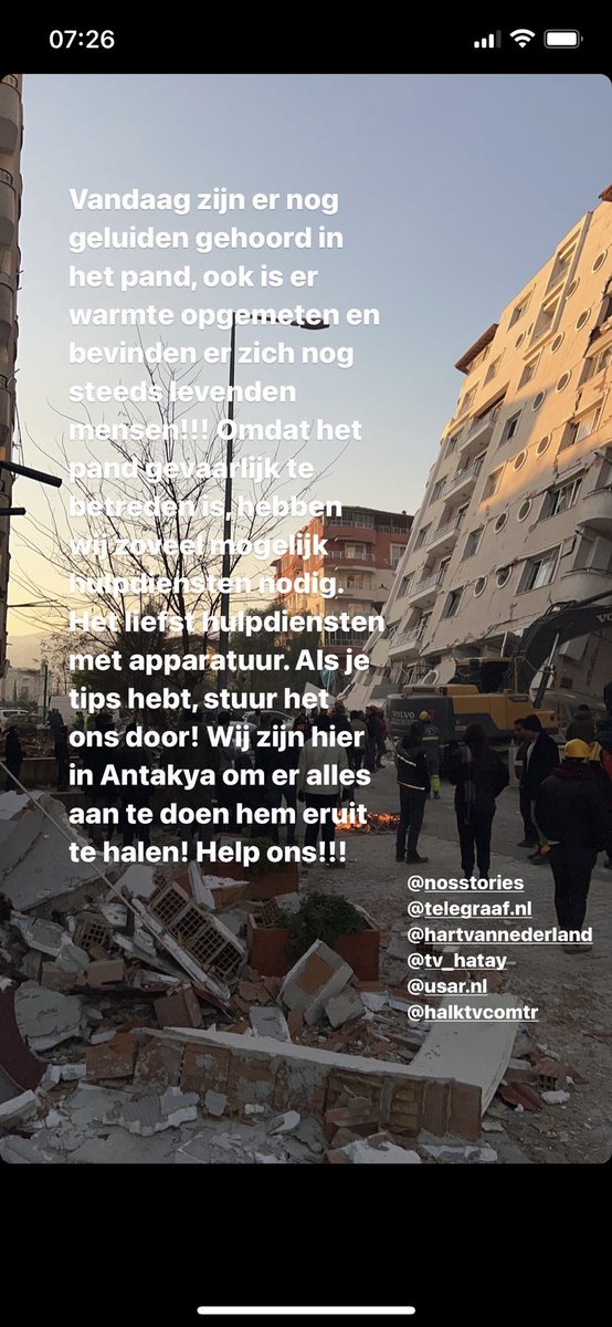 odessa_dc's tweet photo. @RTLnieuws @obk mijn familie uit Nederland is nu in Antakya en proberen hun vader/oom te bevrijden. Zij krijgen weinig hulp en het hulp dat zij krijgen kunnen niet bij hun vader komen. Er is meer autoriteit en kracht nodig om hun vader te redden! https://t.co/EWc19XTFzR