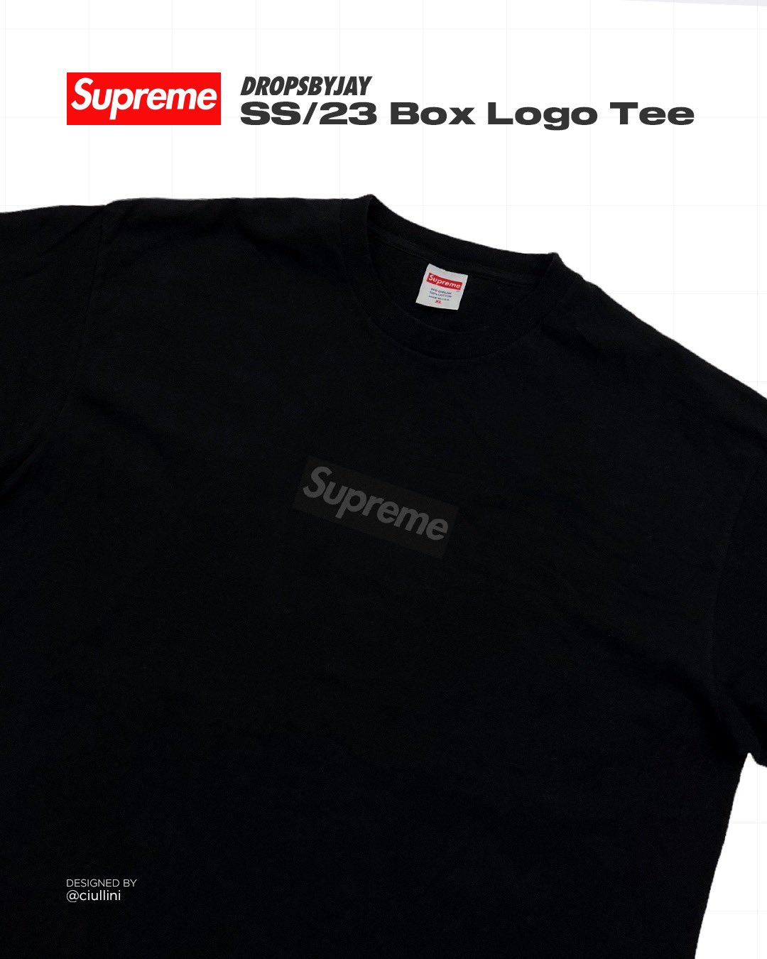 DropsByJay on X: Supreme SS23 Tonal Box Logo Tee One of the Week 1 Tees  will be a Tonal Box Logo Tee releasing in 6 color ways. Dropping in store  and online