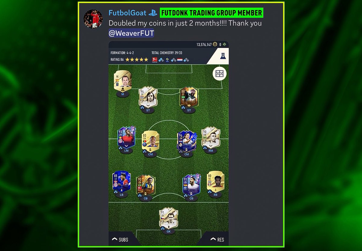 Futdonk's tweet photo. Who needs help making coins? 🙌

Dropping 5 FREE spots in my premium Trading Group to 5 who like this ❤️ 

Drop that follow for the DM! https://t.co/NRyabC6lAE