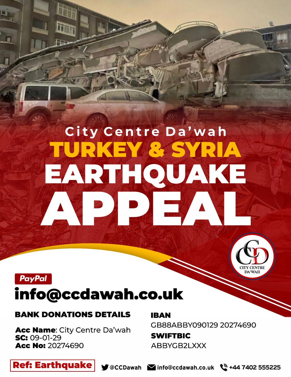 CCDawah's tweet photo. Communities are coming together to donate through their masājid &amp; marākiz, just as the brothers &amp; sisters from the community of @markaztarbiyyah in Singapore have done, with a donation of $5900 SGD.
May Allāh reward them all with good. https://t.co/2UU27FEze2
