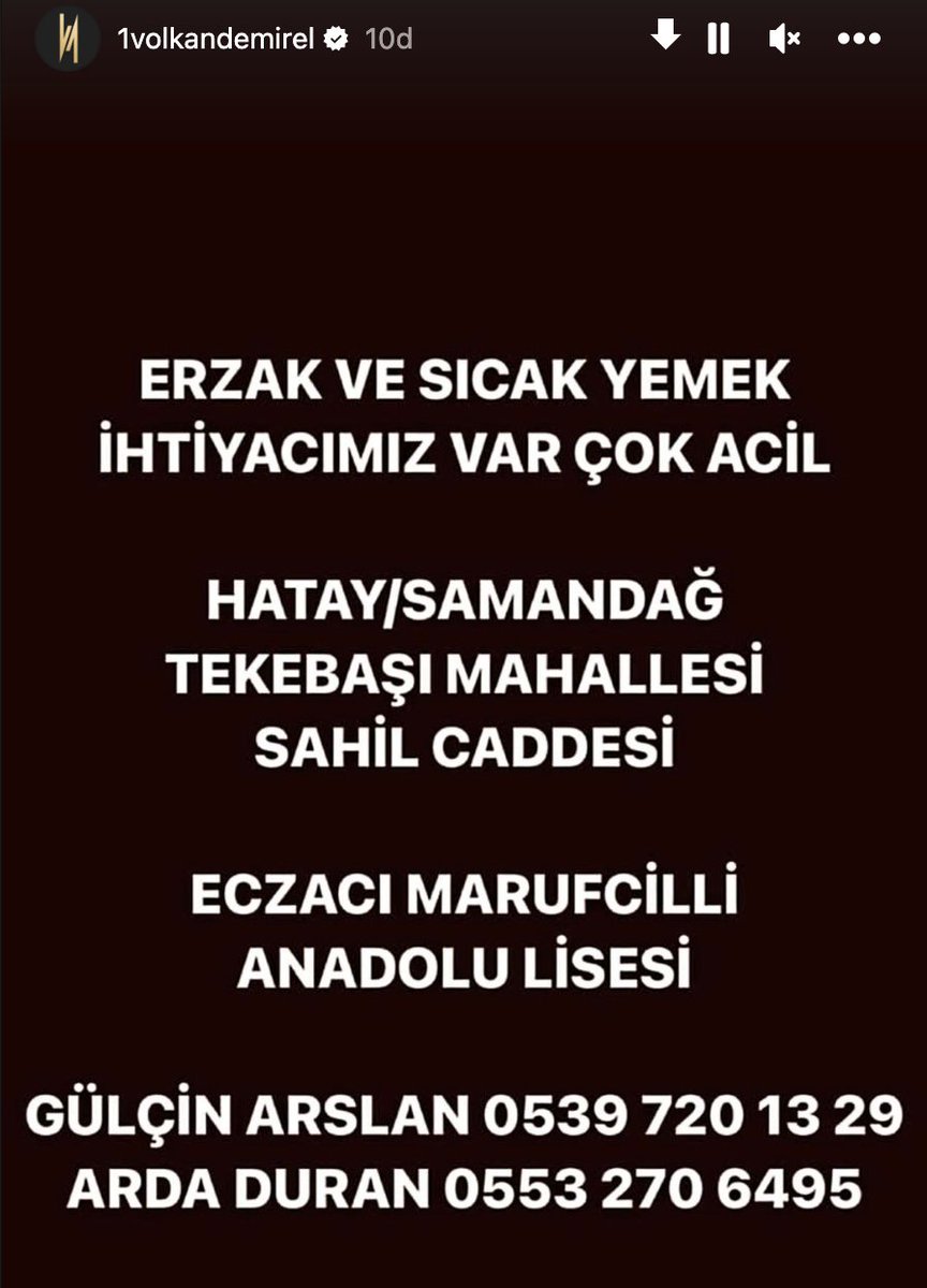 Volkan Demirel'in paylaşımı