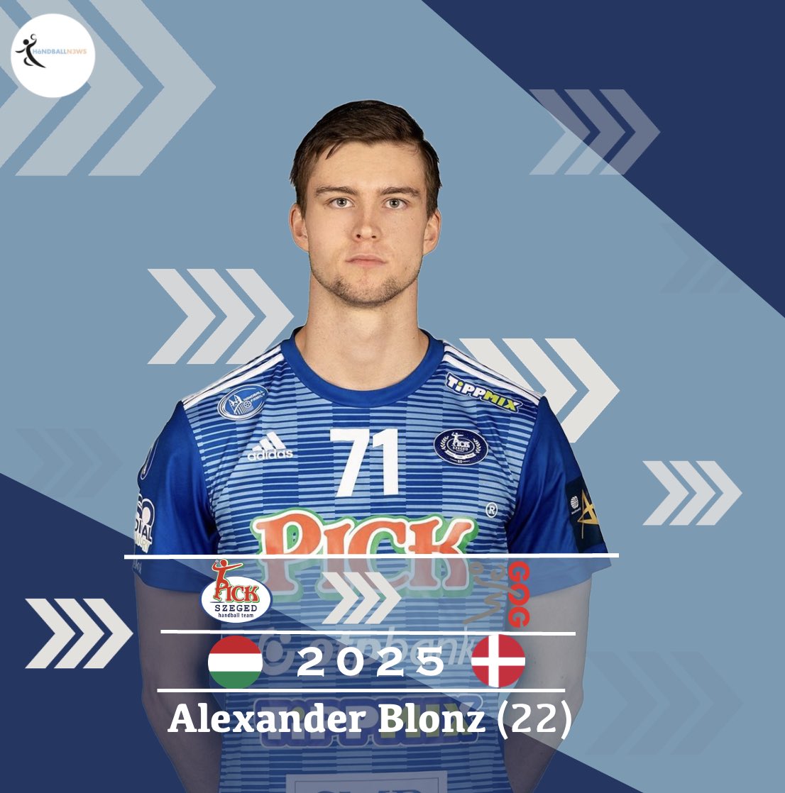 Alexander Blonz til GOG 🤝 Den norske landslagskanten bytter ut Ungarn og spill i Pick Szeged med den danske toppklubben GOG kommende sesong.

Blonz har signert en toårskontrakt med sin nye klubb! ✍🏻