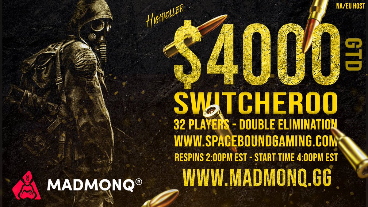 spaceboundgmg's tweet photo. 🚀 @madmonq Sponsored 2v2! 🚀

📅 | Feb 18
🎟️ | $100/Player
💰 | $4000GTD

Reply for spot consideration!

MADMONQ is a premier Health &amp; Gaming Supplement that is natural, effective, and affordable! 

https://t.co/LKakTD28TD

❗️ RETWEET for a chance at 50% off entry https://t.co/7Rsnbbx680