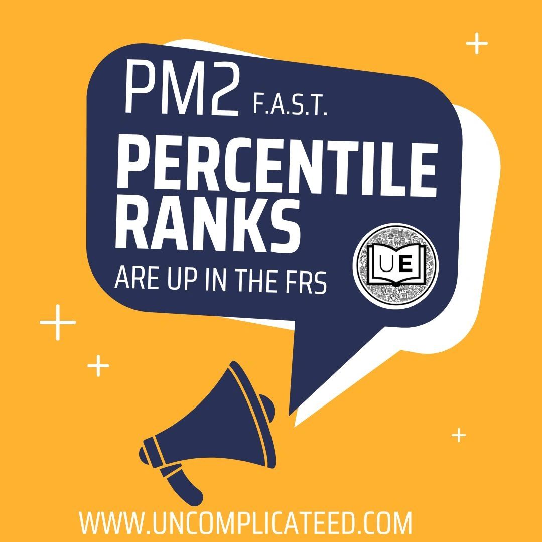 ⚠️⚠️ATTENTION ⚠️⚠️

3rd+ PM 2 F.A.S.T. Percentile Ranks are loaded into the FRS (finally). Use these to help determine growth & predictions. 

#floridateacher #floridateachers #floridateaching #floridaprincipal #floridaprincipals #floridaeducation #floridaeducator #beststandards