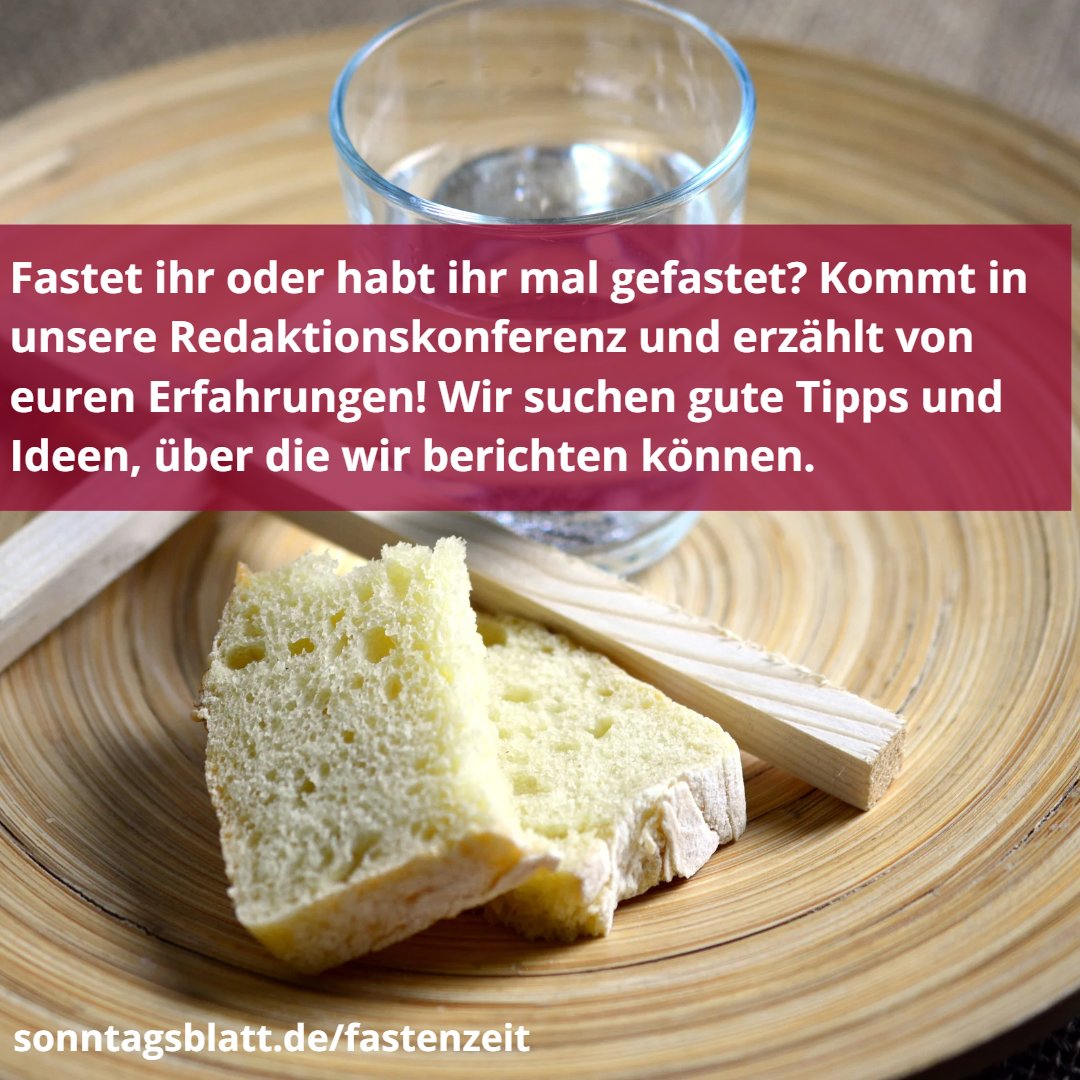 sonntagsblatt's tweet image. Fastet ihr oder habt ihr mal gefastet? Kommt in unsere #Redaktionskonferenz und erzählt von euren Erfahrungen! Wir suchen gute Ideen, über die wir berichten können.

Komm am Montag, den 13. Februar von 12 Uhr bis 12.30 Uhr in unsere Konferenz für einen Austausch. #fasten