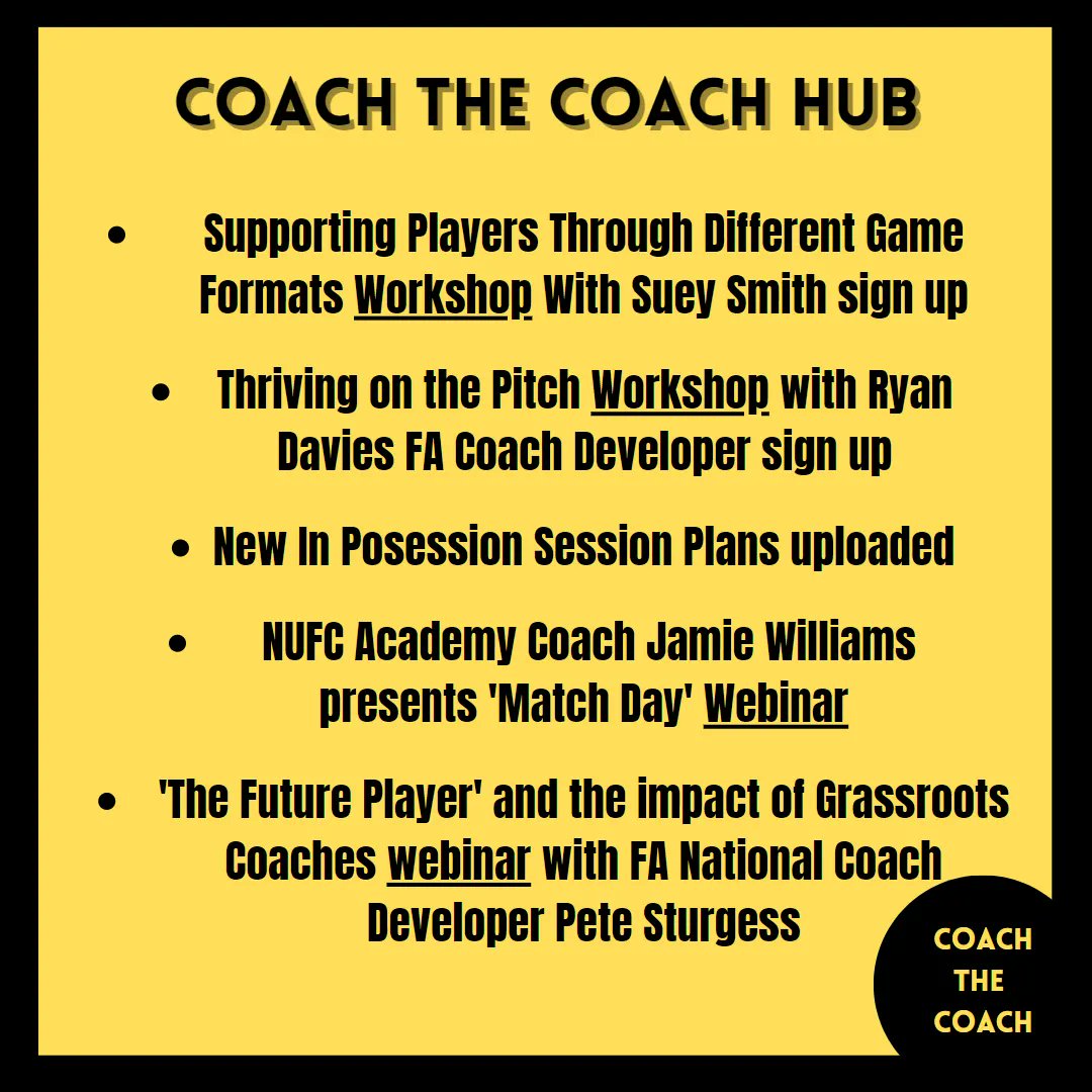 _CoachTheCoach's tweet photo. Are you signed up to our Coach the Coach hub?

We have brand new content on the Hub ranging from session plans to exclusive webinars and much more!⚽ 

Sign up here for only £10 a year! - https://t.co/DnScpheykg 

#Footballcoach #coachthecoach  #coachdevelopment https://t.co/5pcDoLa6fD