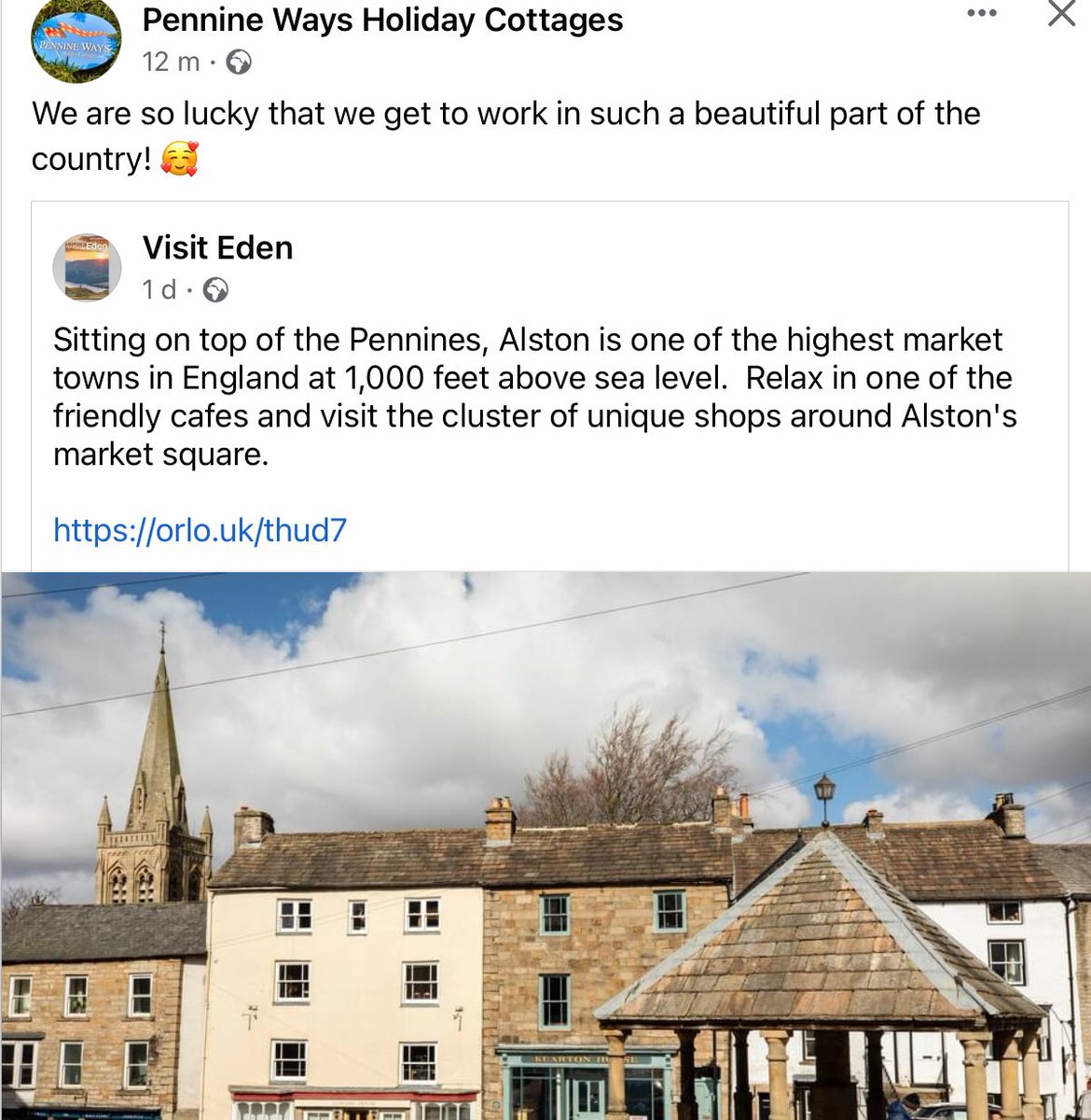 CountryPennine's tweet photo. Sitting on top of the Pennines, Alston is one of the highest market towns in England at 1,000 feet above sea level.  Relax in one of the friendly cafes and visit the cluster of unique shops around Alston's market square.

https://t.co/x3qRE45uX9 https://t.co/ttqY3yPWnV