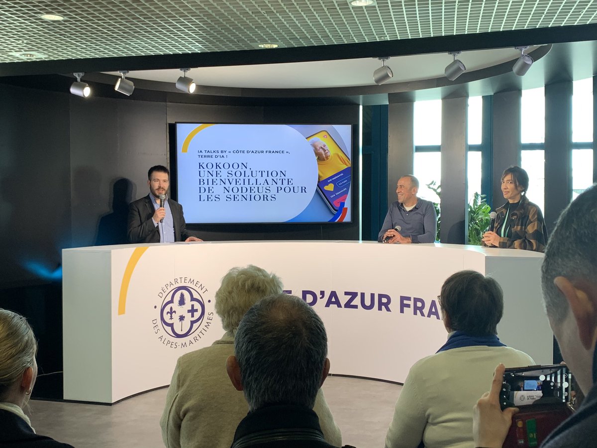 Maison_IA's tweet image. [#WAICF06 #IATALKS 🎙️] by « Côte d’Azur France » Terre d’IA !

🧓KOKOON UNE SOLUTION BIENVEILLANTE DE NODEUS POUR LES SENIORS avec⬇️
✔️EMMANUELLE DOYEN @nodeussolutions 
✔️JAMES NICOLAÏ @nodeussolutions 

Live sur notre chaîne YouTube : youtube.com/live/OtmLuswCa…