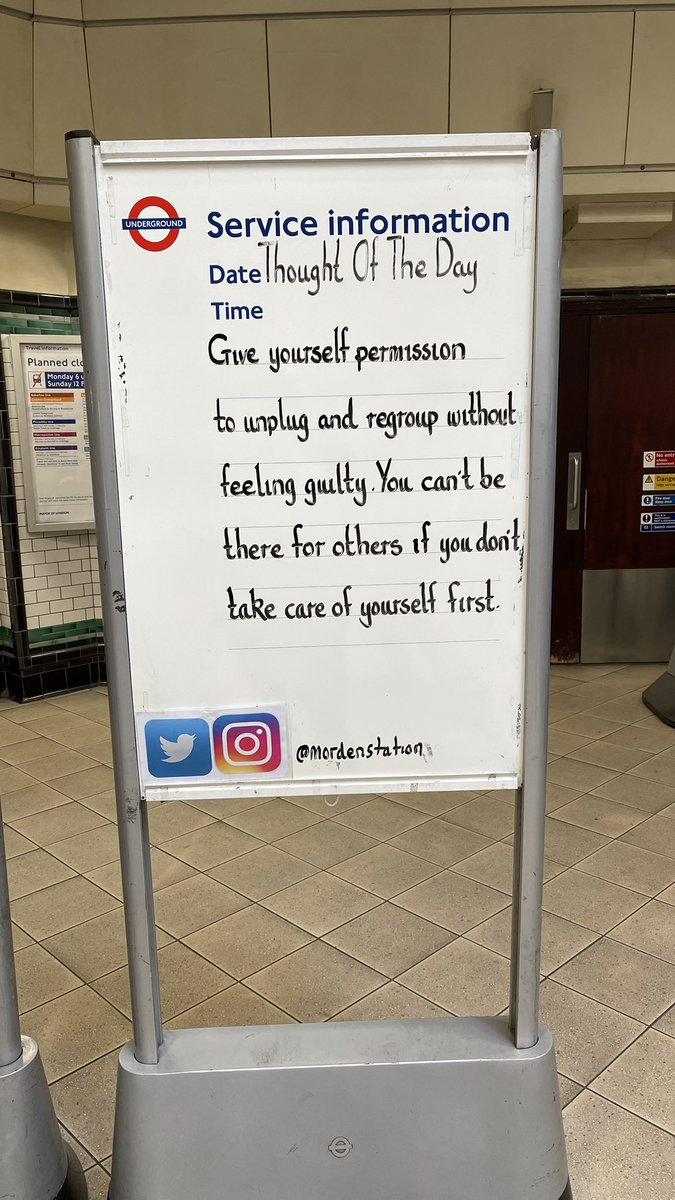 MordenStation's tweet photo. Saturday 11th February 2023 Thought Of The Day From Morden Underground Station https://t.co/hqhT97TE3R